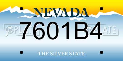 7601B4 Nevada License Plate