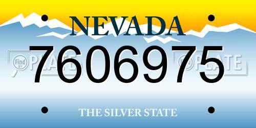 7606975 Nevada License Plate