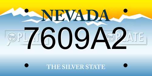 7609A2 Nevada License Plate