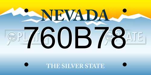 760B78 Nevada License Plate