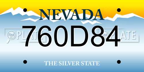 760D84 Nevada License Plate
