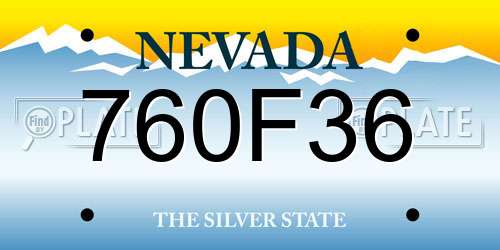 760F36 Nevada License Plate