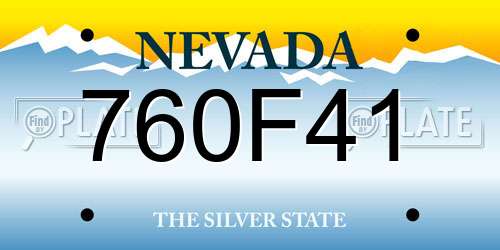 760F41 Nevada License Plate
