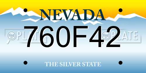 760F42 Nevada License Plate