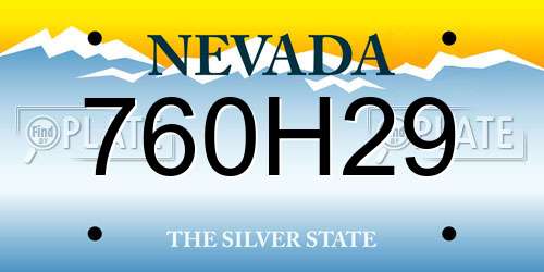 760H29 Nevada License Plate