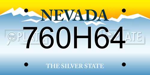 760H64 Nevada License Plate