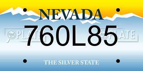 760L85 Nevada License Plate