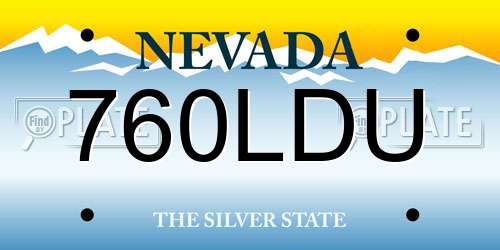 760LDU Nevada License Plate