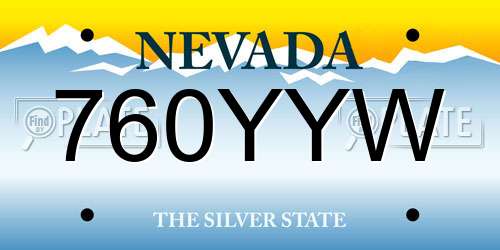 760YYW Nevada License Plate