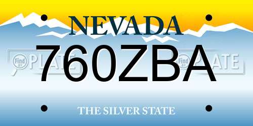760ZBA Nevada License Plate