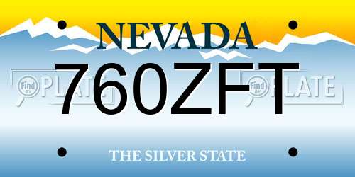 760ZFT Nevada License Plate