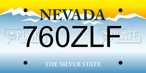760ZLF Nevada License Plate