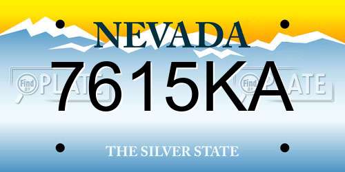 7615KA Nevada License Plate
