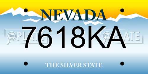 7618KA Nevada License Plate