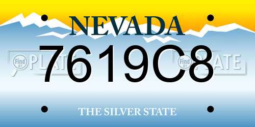 7619C8 Nevada License Plate