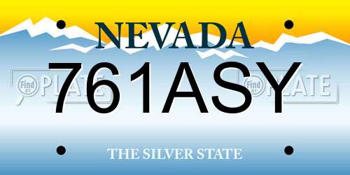 761ASY Nevada License Plate