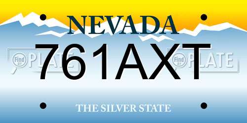 761AXT Nevada License Plate