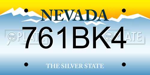 761BK4 Nevada License Plate