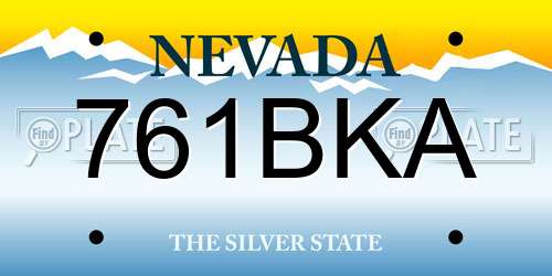 761BKA Nevada License Plate