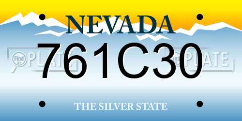 761C30 Nevada License Plate