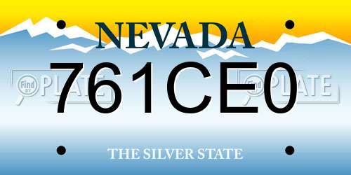 761CE0 Nevada License Plate