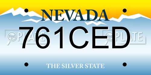 761CED Nevada License Plate