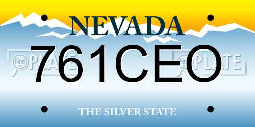 761CEO Nevada License Plate