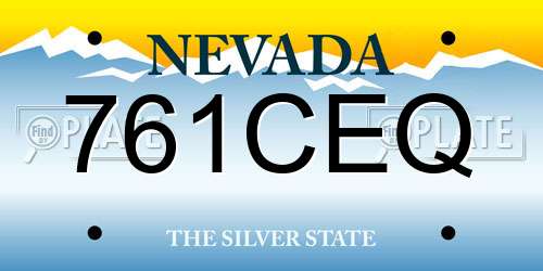 761CEQ Nevada License Plate