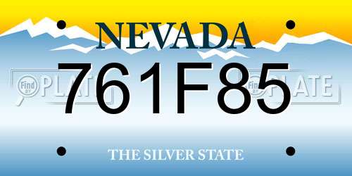 761F85 Nevada License Plate