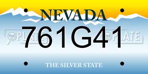 761G41 Nevada License Plate