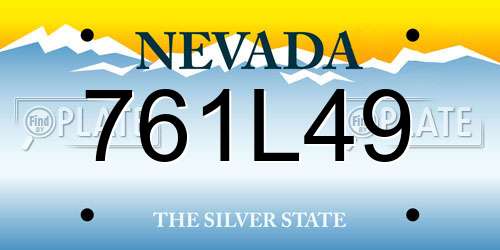 761L49 Nevada License Plate