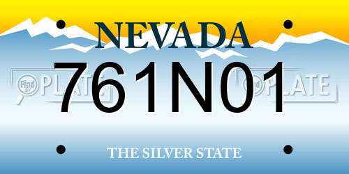 761N01 Nevada License Plate