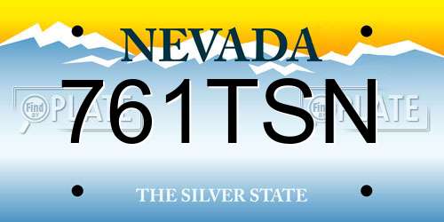 761TSN Nevada License Plate