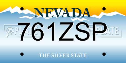 761ZSP Nevada License Plate