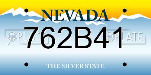 762B41 Nevada License Plate