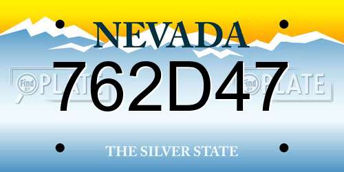 762D47 Nevada License Plate
