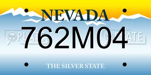 762M04 Nevada License Plate