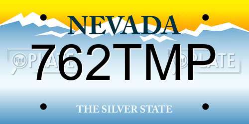 762TMP Nevada License Plate