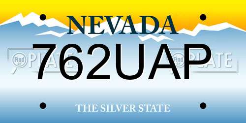 762UAP Nevada License Plate