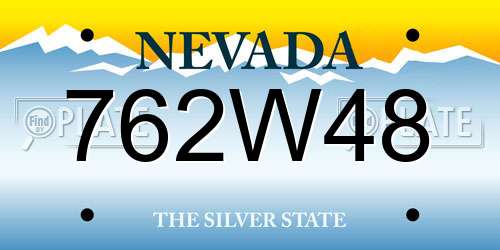 762W48 Nevada License Plate