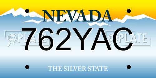 762YAC Nevada License Plate