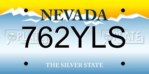 762YLS Nevada License Plate