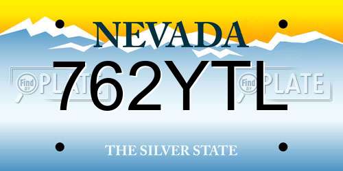 762YTL Nevada License Plate