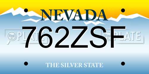 762ZSF Nevada License Plate