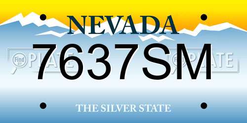 7637SM Nevada License Plate