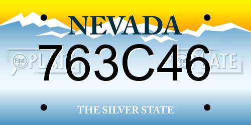 763C46 Nevada License Plate