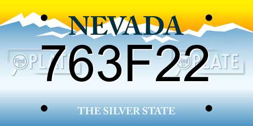 763F22 Nevada License Plate