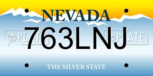 763LNJ Nevada License Plate