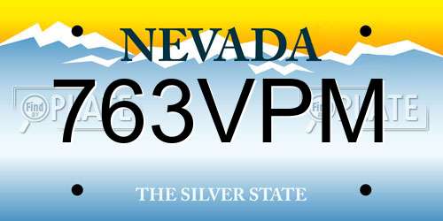 763VPM Nevada License Plate
