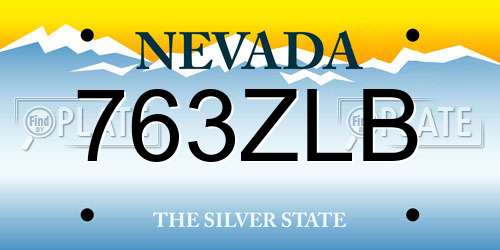 763ZLB Nevada License Plate